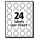 Avery Printable Self-Adhesive Removable Color-Coding Labels, 0.75" dia, Red, 24/Sheet, 42 Sheets/Pack, (5466)