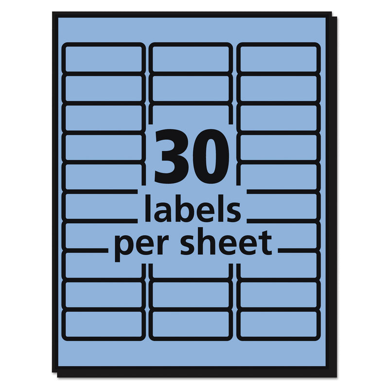 Avery High-Visibility Permanent Laser ID Labels, 1 x 2.63, Pastel Blue, 750/Pack