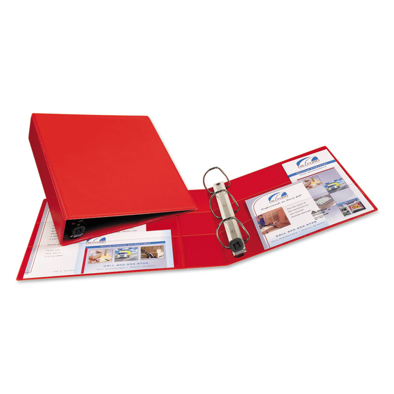 Avery Heavy-Duty Non-View Binder with DuraHinge and One Touch EZD Rings, 3 Rings, 2" Capacity, 11 x 8.5, Red
