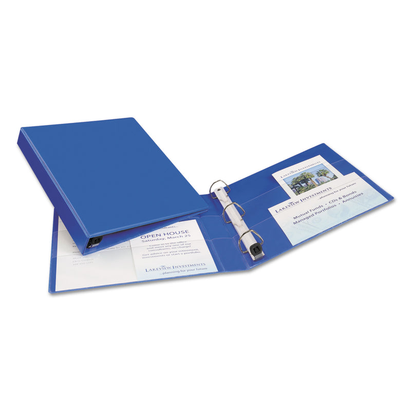 Avery Heavy-Duty Non-View Binder with DuraHinge and One Touch EZD Rings, 3 Rings, 1" Capacity, 11 x 8.5, Blue