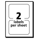 Avery Flexible Adhesive Name Badge Labels, 3.38 x 2.33, White/Blue Border, 40/Pack