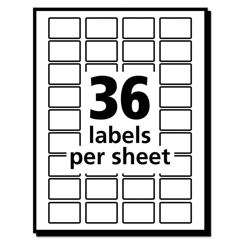 Avery Removable Multi-Use Labels, Inkjet/Laser Printers, 0.5 x 0.75, White, 36/Sheet, 28 Sheets/Pack, (5418)