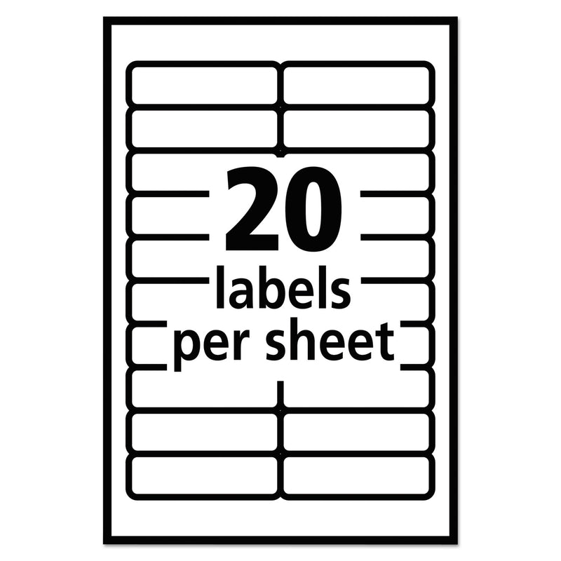 Avery Removable Multi-Use Labels, Inkjet/Laser Printers, 0.5 x 1.75, White, 20/Sheet, 42 Sheets/Pack, (5422)