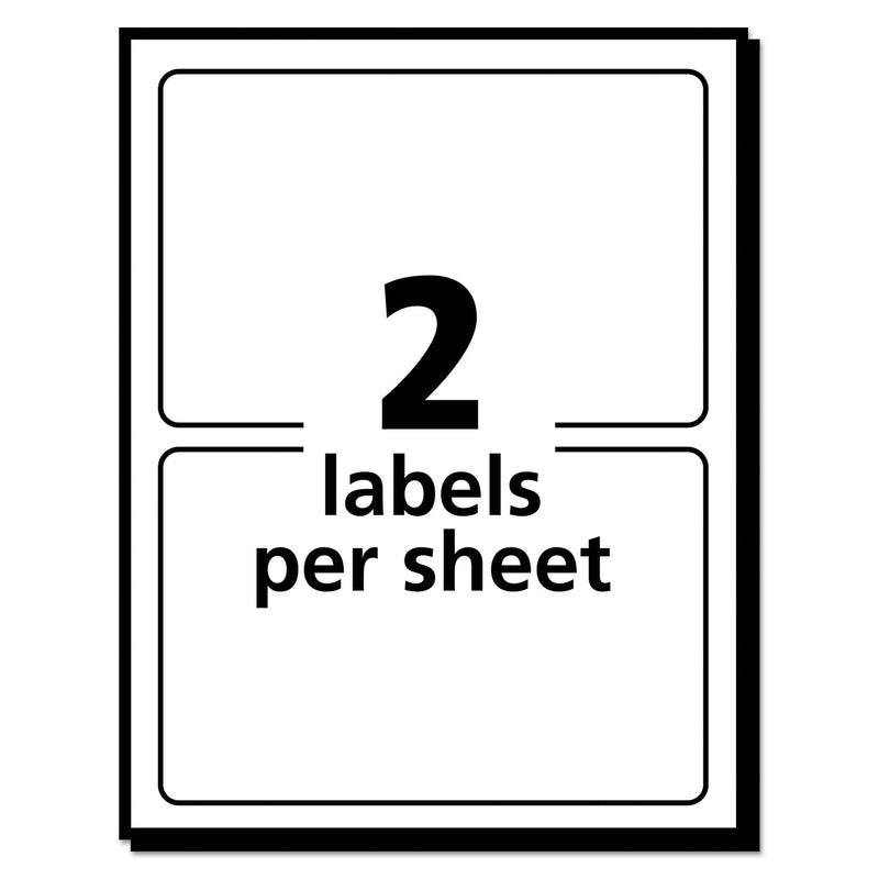 Avery Removable Multi-Use Labels, Inkjet/Laser Printers, 2 x 4, White, 2/Sheet, 50 Sheets/Pack, (5444)