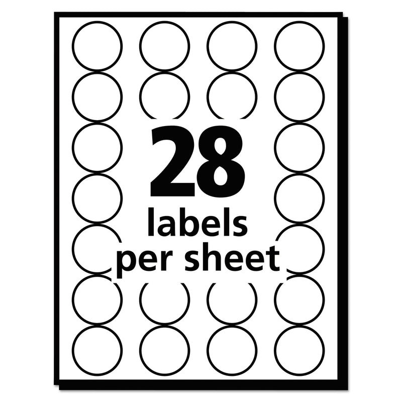 Avery Handwrite Only Self-Adhesive Removable Round Color-Coding Labels, 0.75" dia, Black, 28/Sheet, 36 Sheets/Pack, (5459)