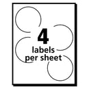 Avery Printable Gold Foil Seals, 2" dia, Gold, 4/Sheet, 11 Sheets/Pack, (5868)