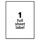 Avery Removable Multi-Use Labels, Inkjet/Laser Printers, 8.5 x 11, White, 25/Pack