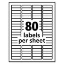 Avery Removable Multi-Use Labels, Inkjet/Laser Printers, 0.5 x 1.75, White, 80/Sheet, 25 Sheets/Pack