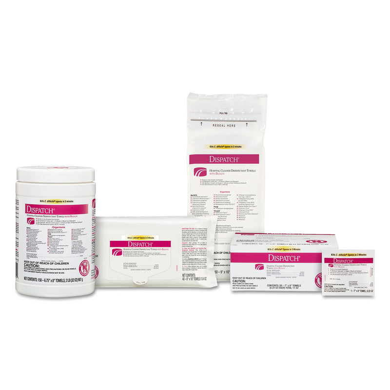 Clorox Dispatch Cleaner Disinfectant Towels, 6.75 x 8, 150/Canister