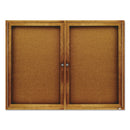 Quartet Enclosed Bulletin Board, Natural Cork/Fiberboard, 48 x 36, Oak Frame