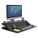 Fellowes Lotus Sit-Stands Workstation, 32.75" x 24.25" x 5.5" to 22.5", Black