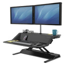Fellowes Lotus Sit-Stands Workstation, 32.75" x 24.25" x 5.5" to 22.5", Black