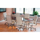 Alera Neratoli High-Back Slim Profile Chair, Faux Leather, 275 lb Cap, 17.32" to 21.25" Seat Height, White Seat/Back, Chrome