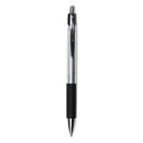 Universal Comfort Grip Ballpoint Pen, Retractable, Medium 1 mm, Black Ink, Silver Barrel, Dozen