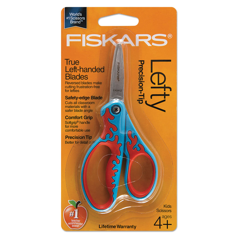 Fiskars Kids/Student Softgrip Scissors, Pointed Tip, 5" Long, 1.75" Cut Length, Assorted Straight Handles
