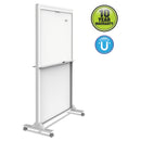 Quartet Motion Dual-Track Mobile Magnetic Dry-Erase Easel, Two 40 1/2 x 34 Panels, White