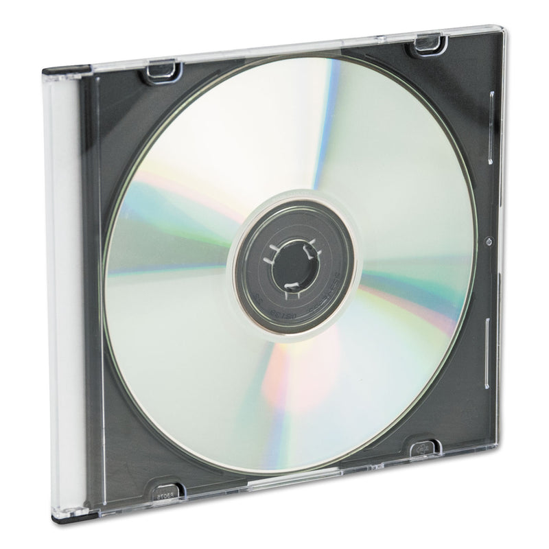 Innovera CD/DVD Slim Jewel Cases, Clear/Black, 100/Pack