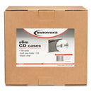 Innovera CD/DVD Slim Jewel Cases, Clear/Black, 100/Pack