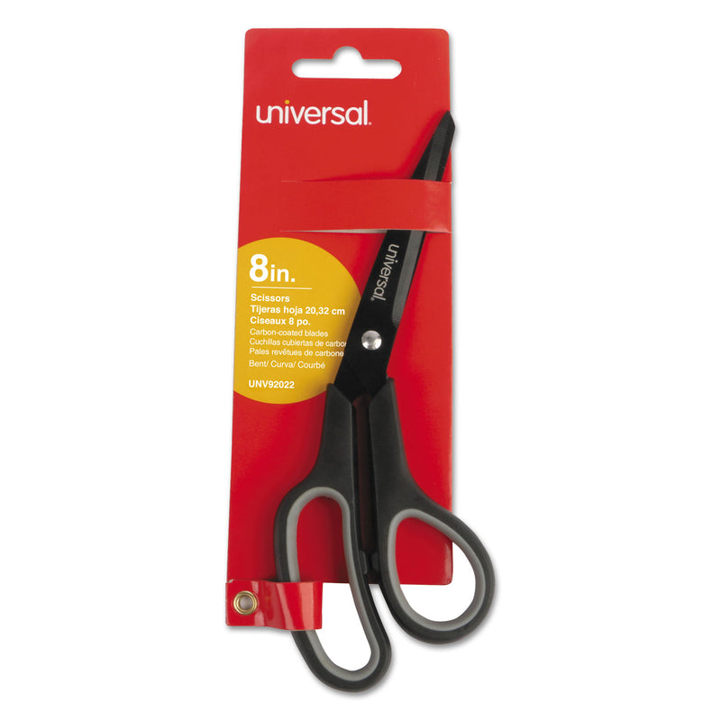 Universal Industrial Carbon Blade Scissors, 8" Long, 3.5" Cut Length, Black/Gray Offset Handle