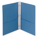 Smead 2-Pocket Folder with Tang Fastener, 0.5" Capacity, 11 x 8.5, Blue, 25/Box