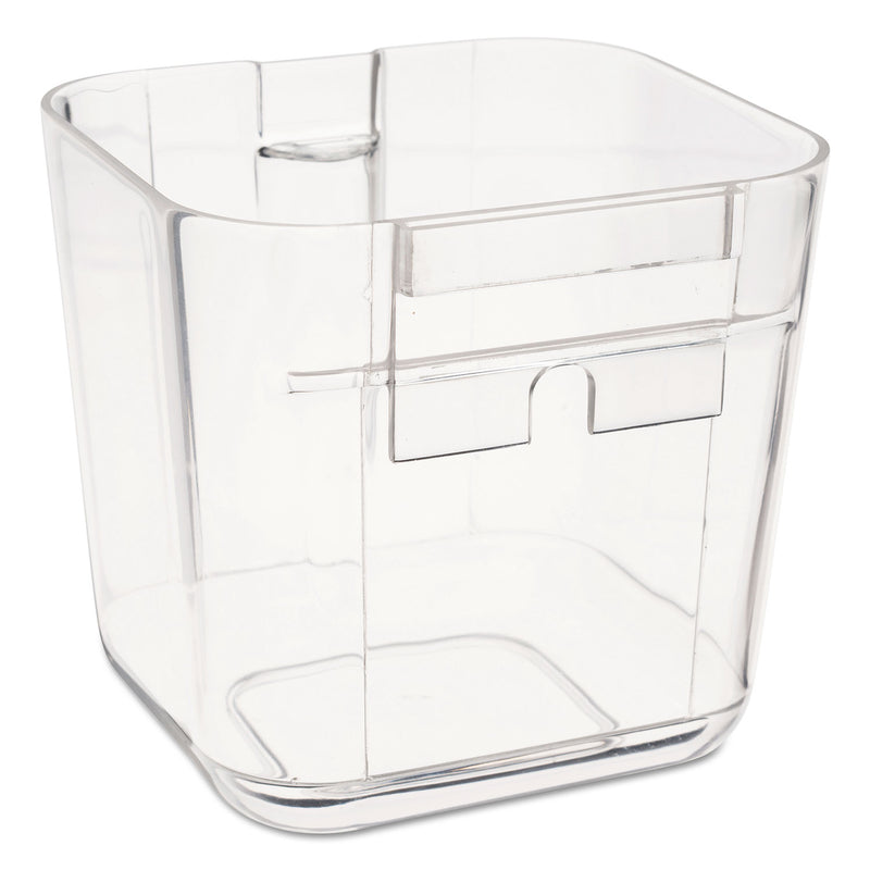 deflecto Stackable Caddy Organizer, Small, Plastic, 4.33 x 4 x 4.38, White