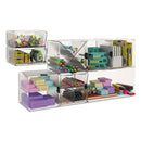 deflecto Stackable Cube Organizer, 2 Compartments, 2 Drawers, Plastic, 6 x 7.2 x 6, Clear