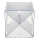 deflecto Stackable Cube Organizer, X Divider, 4 Compartments, Plastic, 6 x 7.2 x 6, Clear