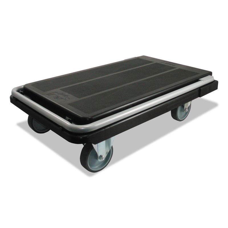 deflecto Heavy-Duty Platform Cart, 500 lb Capacity, 21 x 32.5 x 37.5, Black