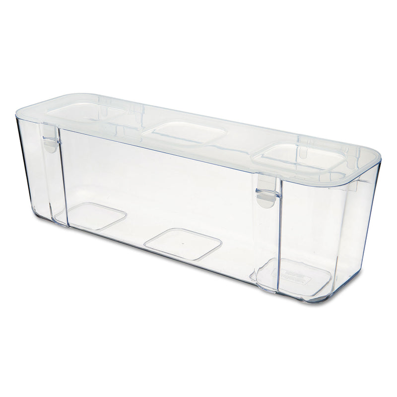 deflecto Stackable Caddy Organizer, Large, Plastic, 13.24 x 4 x 4.38, White