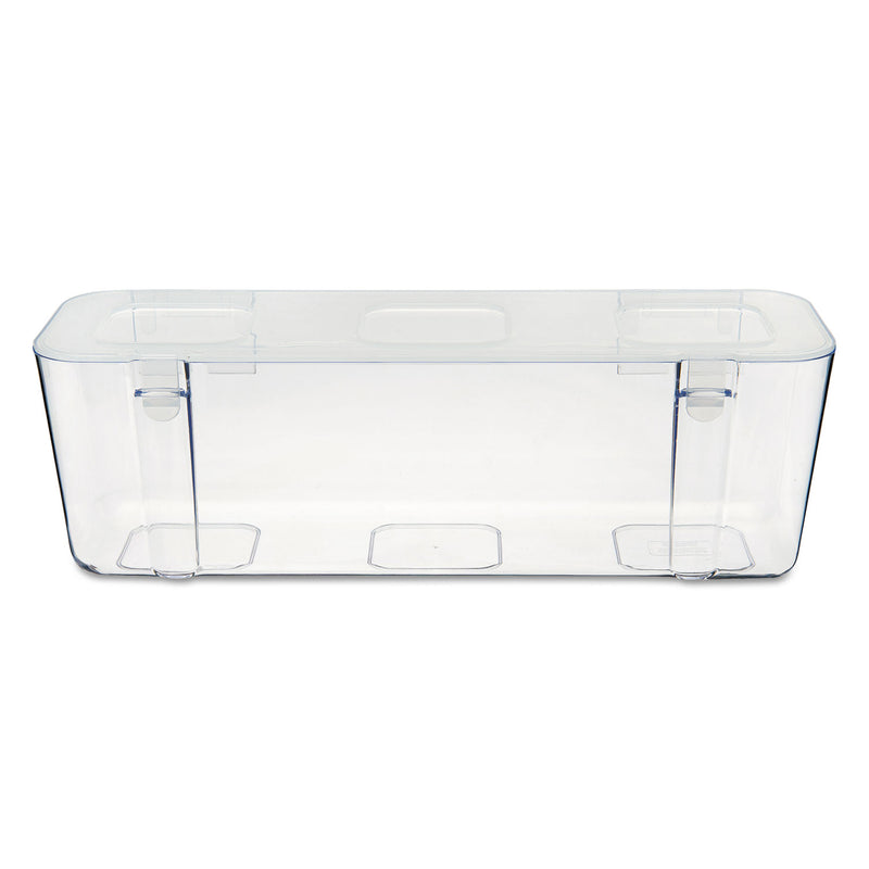 deflecto Stackable Caddy Organizer, Large, Plastic, 13.24 x 4 x 4.38, White