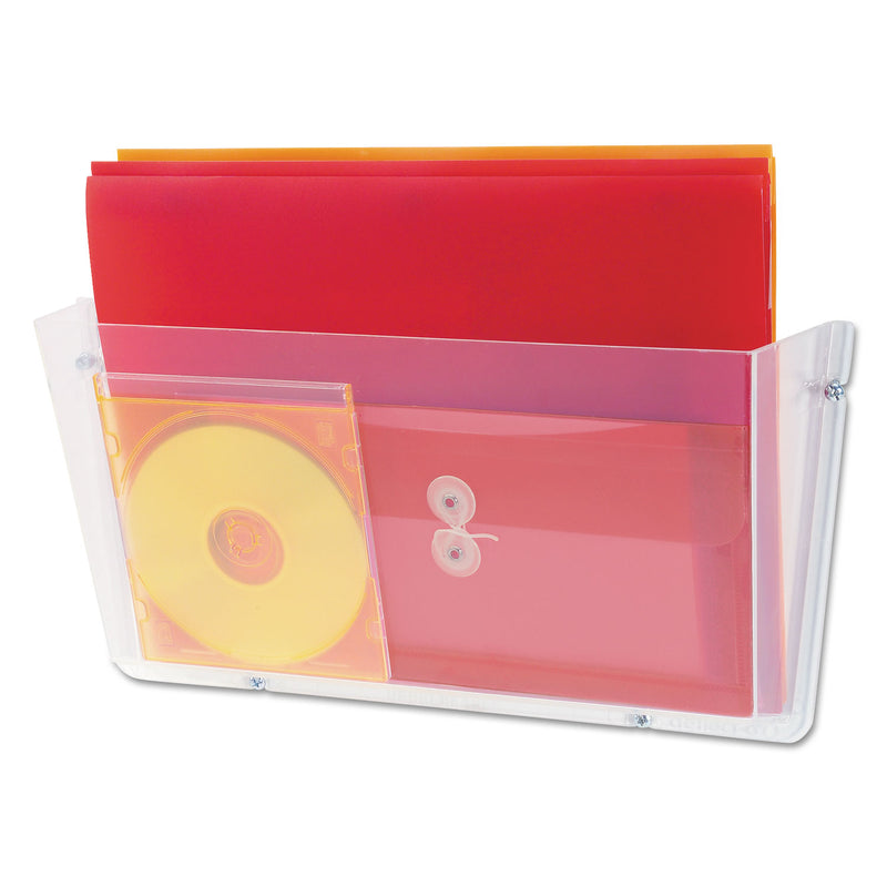 deflecto Unbreakable DocuPocket Wall File, Letter Size, 14.5" x 3" x 6.5", Clear