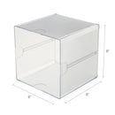 deflecto Stackable Cube Organizer, 1 Compartment, 6 x 6 x 6, Plastic, Clear