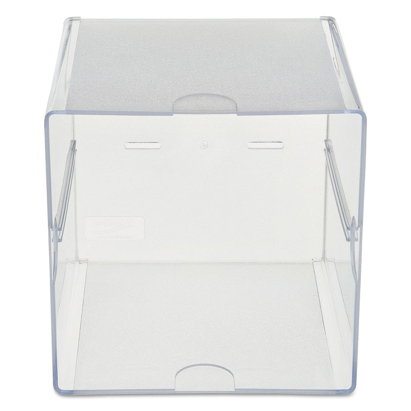 deflecto Stackable Cube Organizer, 1 Compartment, 6 x 6 x 6, Plastic, Clear