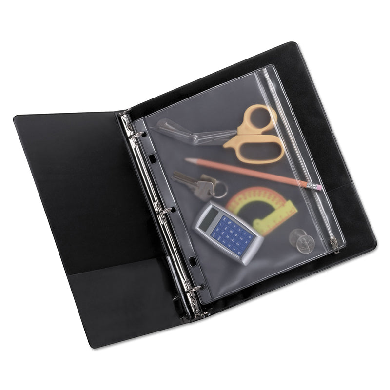 Oxford Zippered Ring Binder Pocket, 10.5 x 8, Clear