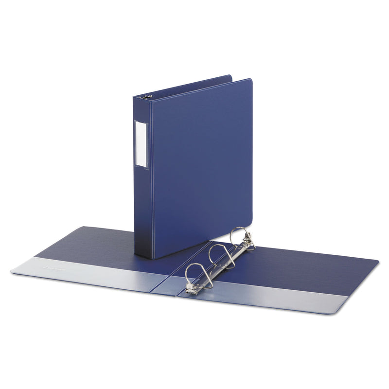 Universal Deluxe Non-View D-Ring Binder with Label Holder, 3 Rings, 1.5" Capacity, 11 x 8.5, Royal Blue