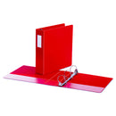 Universal Deluxe Non-View D-Ring Binder with Label Holder, 3 Rings, 2" Capacity, 11 x 8.5, Red