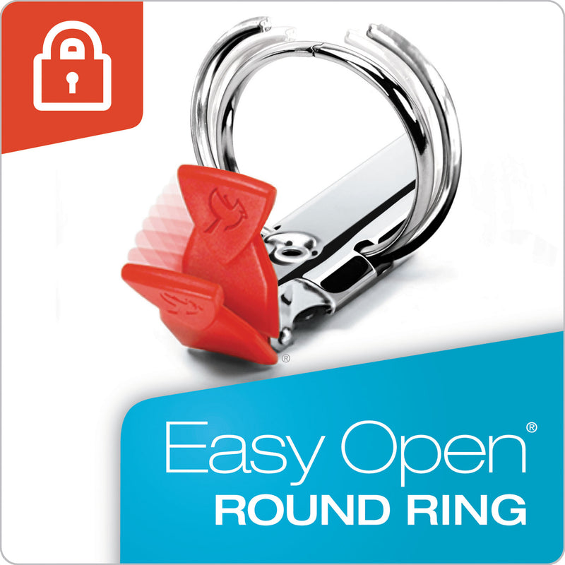 Cardinal Premier Easy Open ClearVue Locking Round Ring Binder, 3 Rings, 1" Capacity, 11 x 8.5, Black