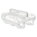 deflecto Stackable Caddy Organizer with S, M and L Containers, Plastic, 10.5 x 14 x 6.5, White Caddy/Clear Containers