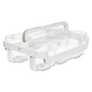 deflecto Stackable Caddy Organizer with S, M and L Containers, Plastic, 10.5 x 14 x 6.5, White Caddy/Clear Containers