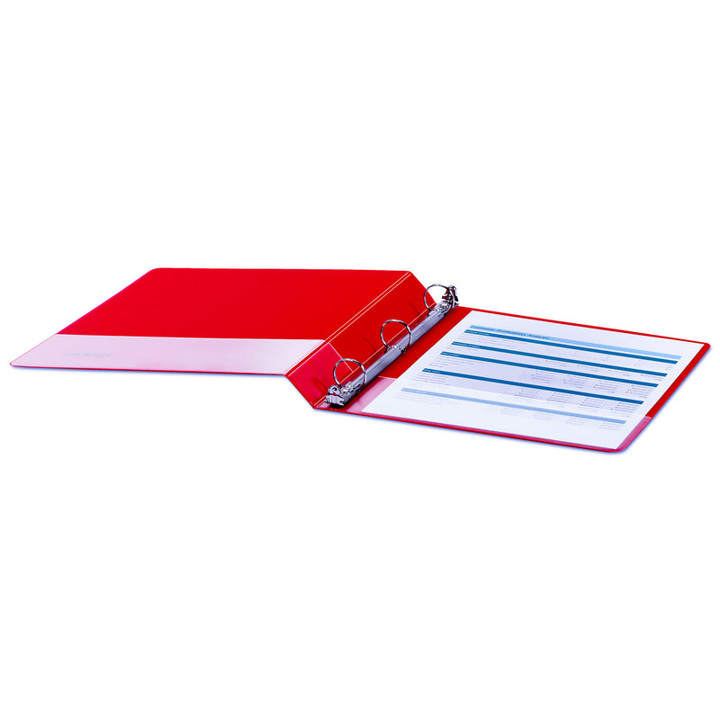 Universal Economy Non-View Round Ring Binder, 3 Rings, 1" Capacity, 11 x 8.5, Red