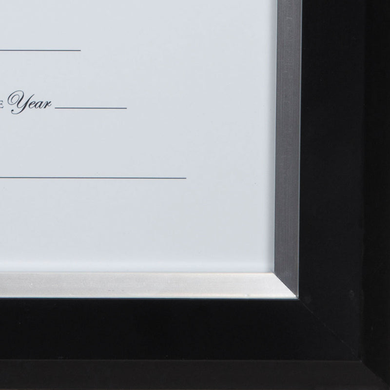 DAX 2-Tone Document Frame, 8.5 x 11 Insert, Black/Silver Frame