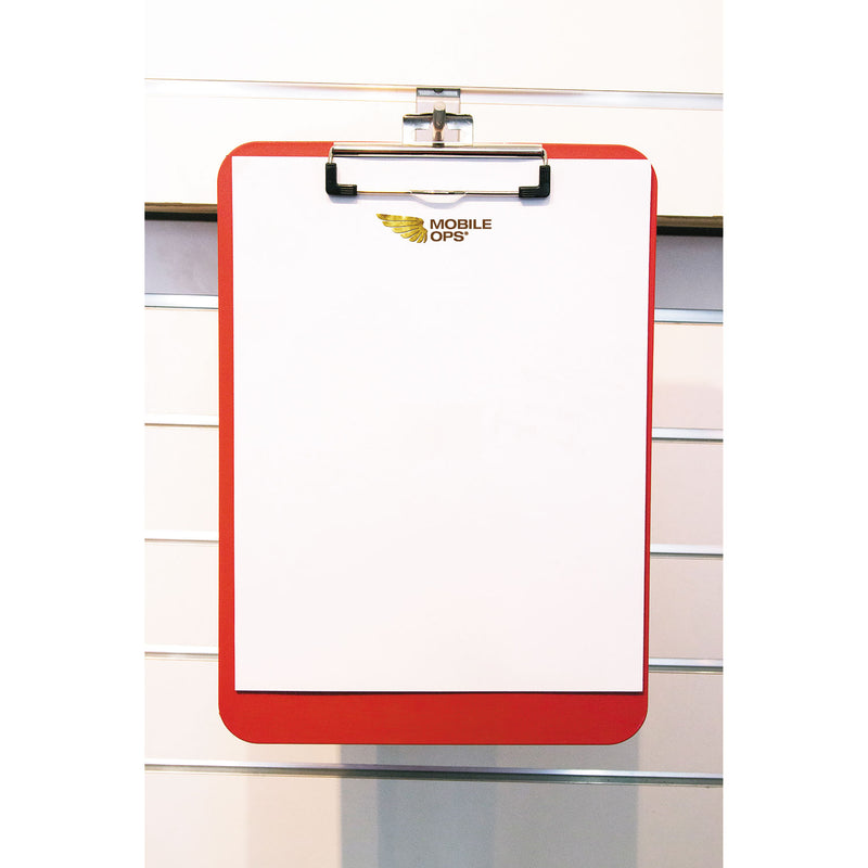 Mobile OPS Unbreakable Recycled Clipboard, 0.25" Clip Capacity, Holds 8.5 x 11 Sheets, Red