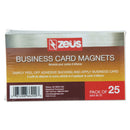 ZEUS Business Card Magnets, 2 x 3.5, White, Adhesive Coated, 25/Pack