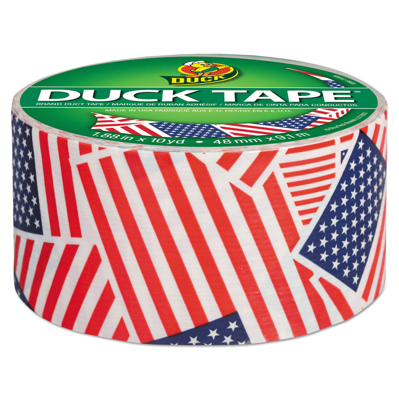 Duck Colored Duct Tape, 3" Core, 1.88" x 10 yds, Red/White/Blue US Flag