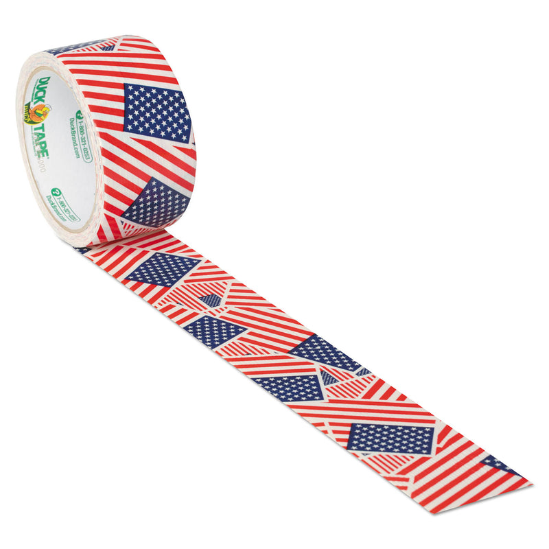 Duck Colored Duct Tape, 3" Core, 1.88" x 10 yds, Red/White/Blue US Flag