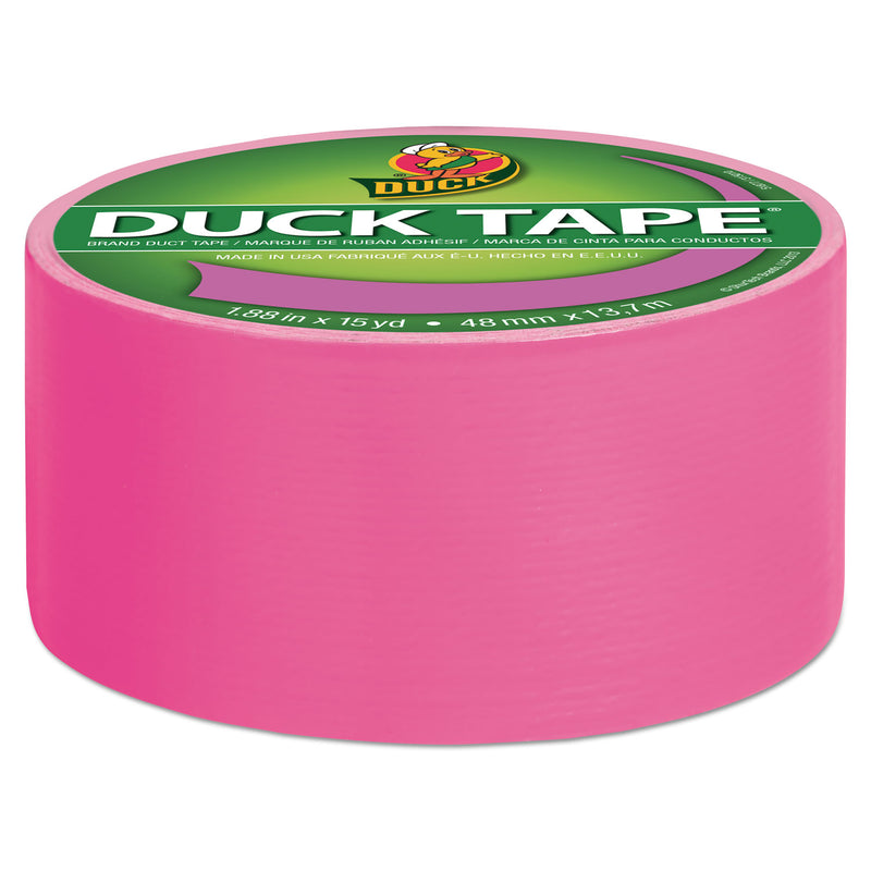 Duck Colored Duct Tape, 3" Core, 1.88" x 15 yds, Neon Pink