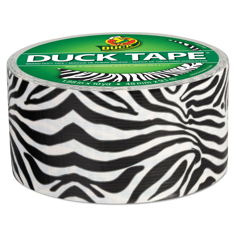 Duck Colored Duct Tape, 3" Core, 1.88" x 10 yds, Black/White Zebra