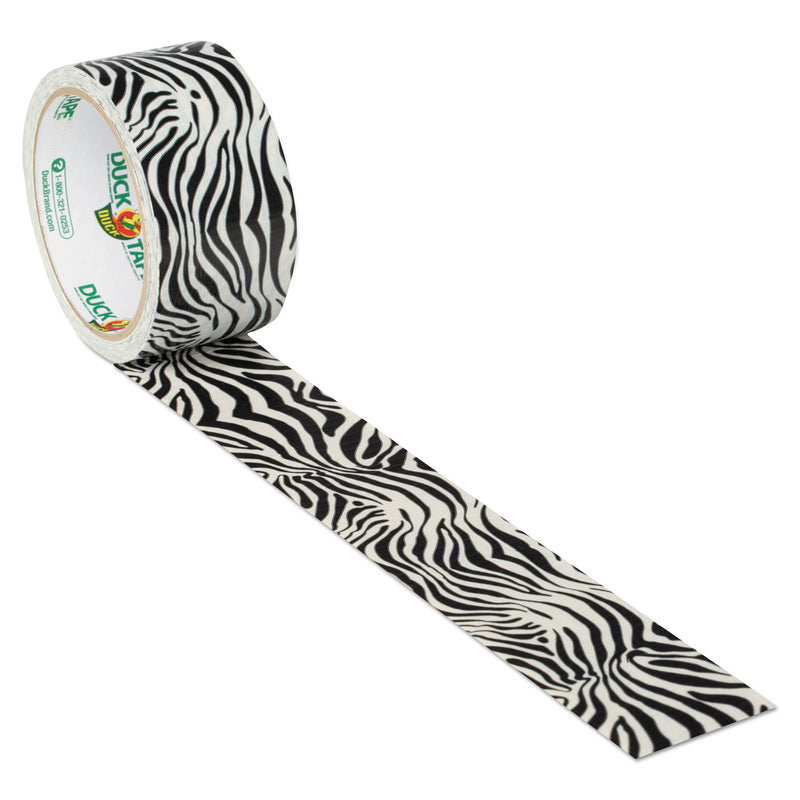 Duck Colored Duct Tape, 3" Core, 1.88" x 10 yds, Black/White Zebra