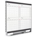Quartet Prestige 2 Magnetic Total Erase 4-Month Calendar, 36 x 24, Graphite Color Frame