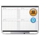 Quartet Prestige 2 Magnetic Total Erase 4-Month Calendar, 48 x 36, Graphite Color Frame